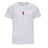Dänemark Simon Kjaer #4 Fußballbekleidung Auswärtstrikot WM 2022 Kurzarm